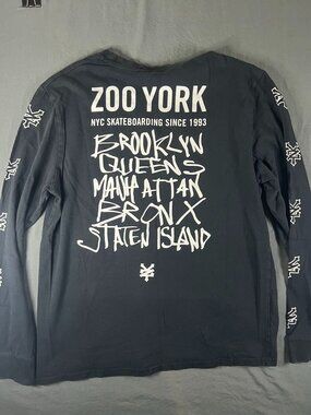 Zoo York Stussy Vibe Graphics Long Sleeve Tshirt Graffiti Tee Men’s Small